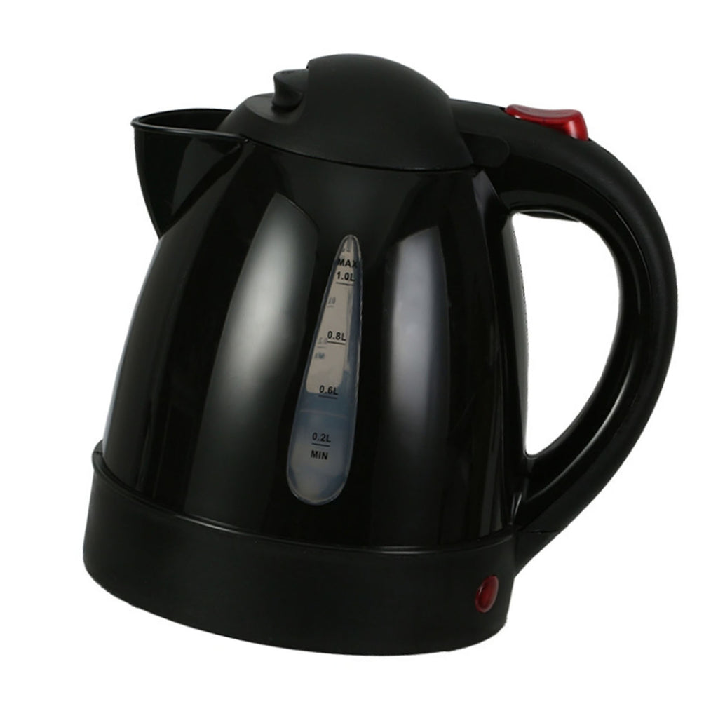 Electric Kettle 150W 1L Black Road Hot Water Boiler Stainless Steel Liner Auto