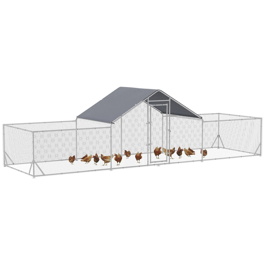 Chicken Run 23' x 6.6' Metal Chicken Coop with Waterproof and Anti UV Cover - Image 3