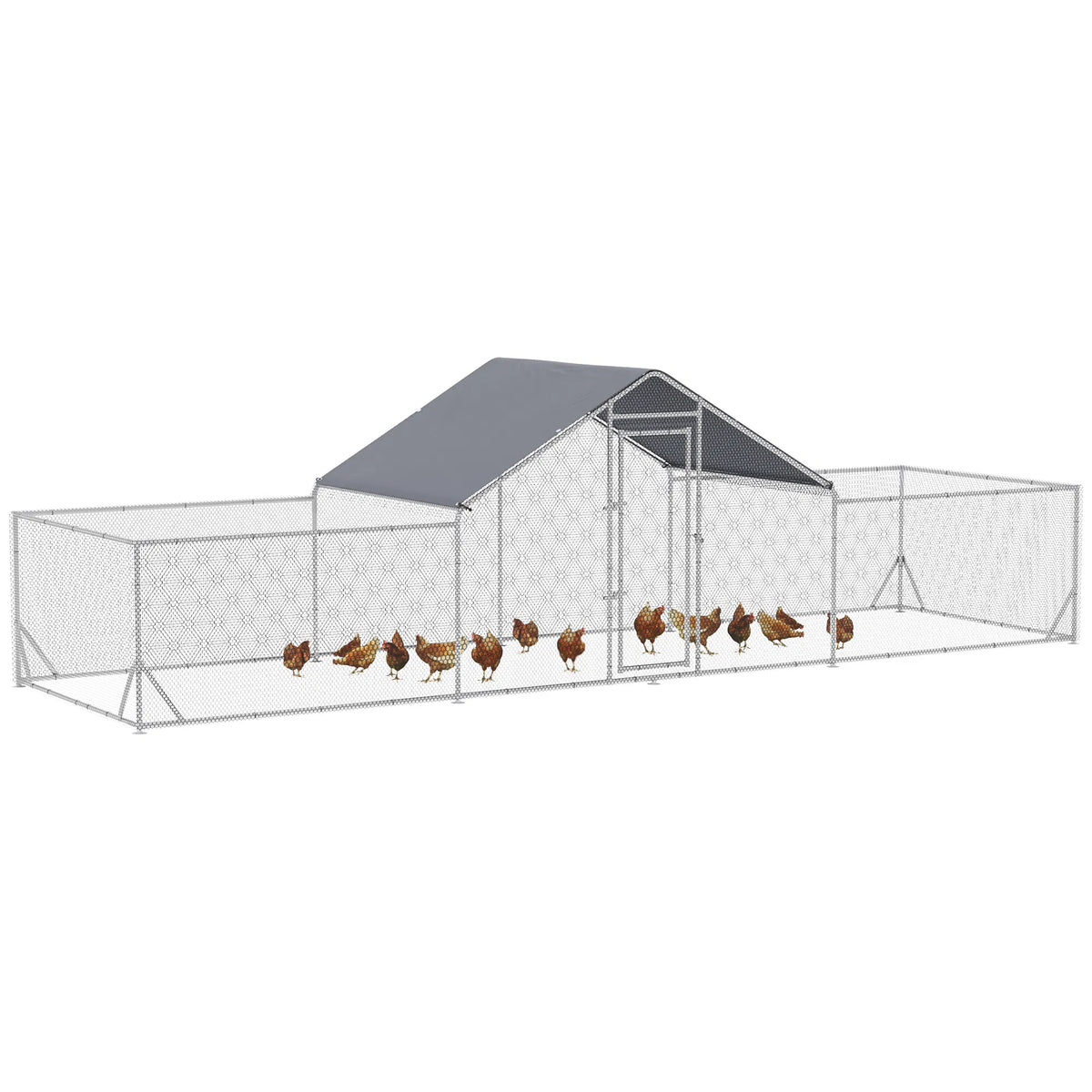 Chicken Run 23' x 6.6' Metal Chicken Coop with Waterproof and Anti UV Cover - Image 3