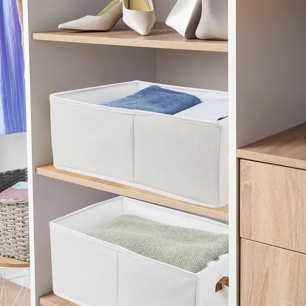 Large Capacity Foldable Closet Storage Bins Pack of 3 - Structured Edge and Material Texture