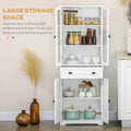 63" 4 Door Kitchen Pantry Cabinet Freestanding Storage Cabinet Cupboard with