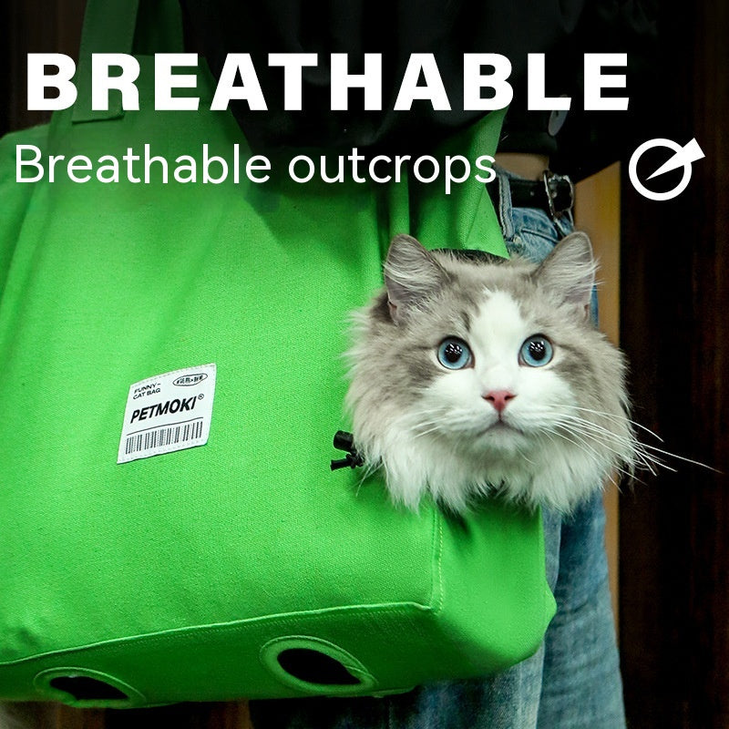 Large Capacity Pet Cat Bag Multifunctional Breathable Dog Canvas Carrier Bag