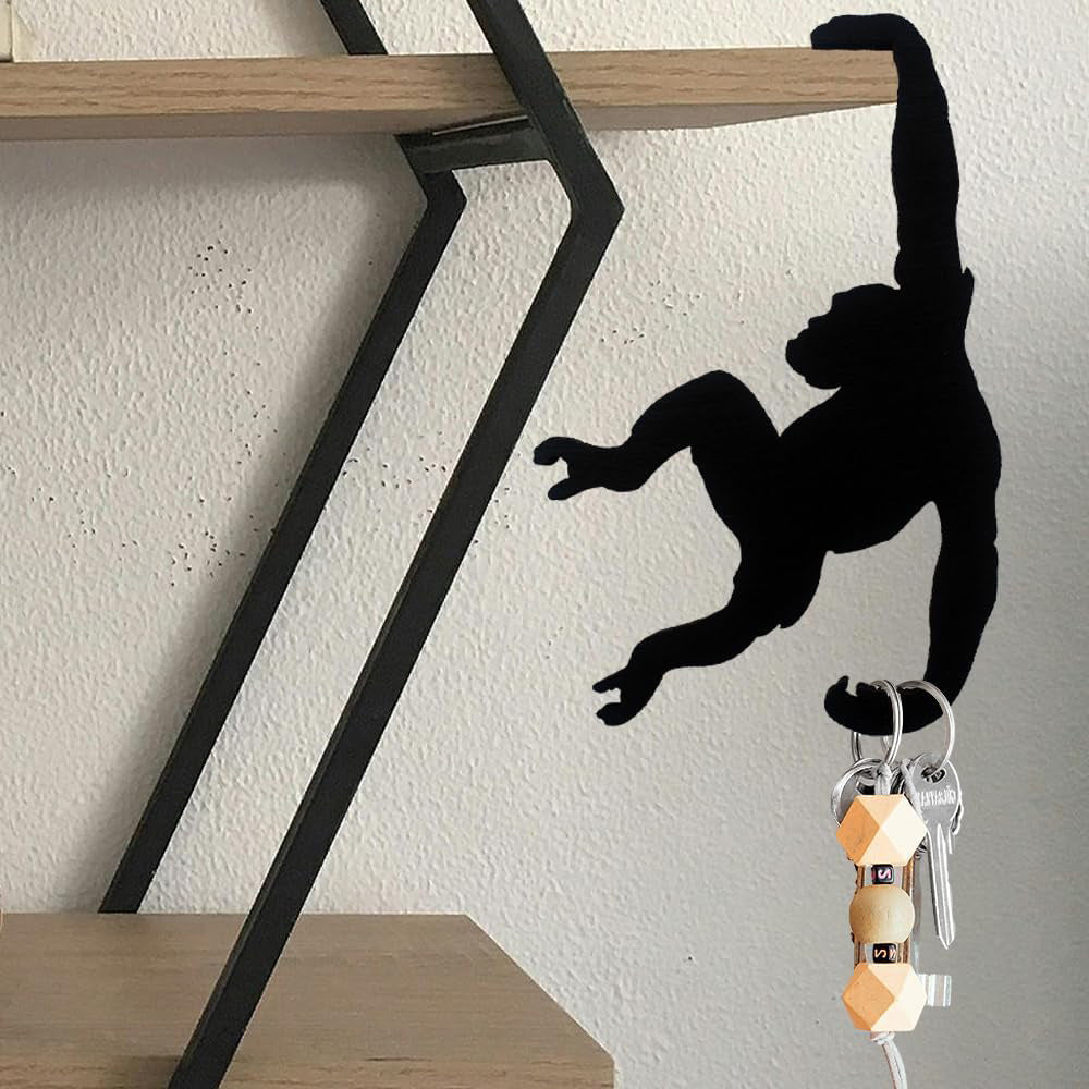 Monkey Wall Hook Funny Hanging Orangutan Silhouette Decor Hook Wall Mounted - Image 5