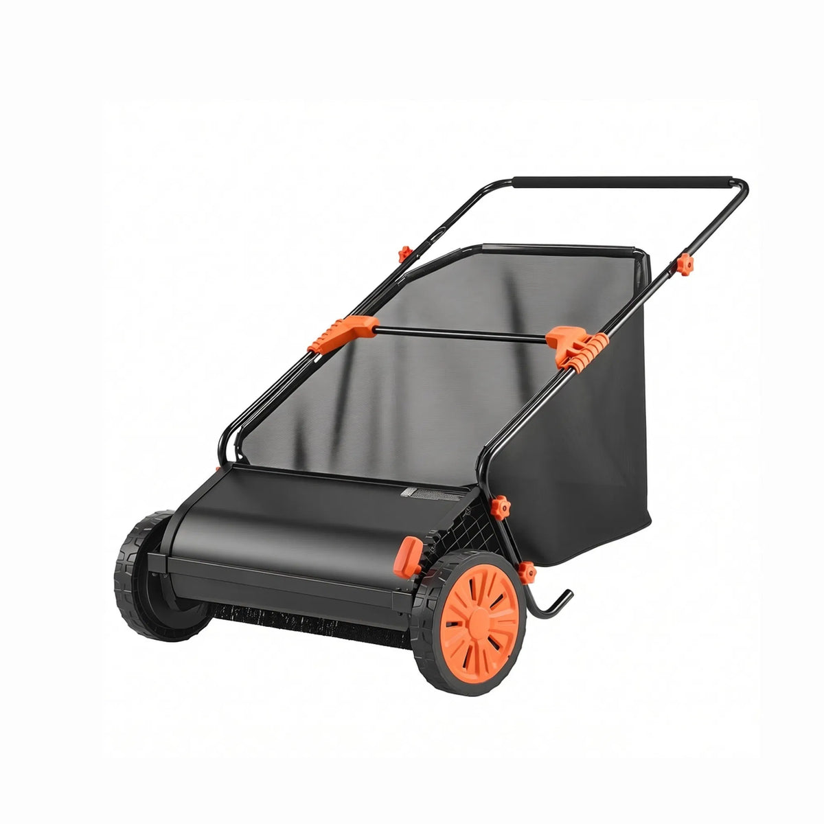 26" Push Lawn Sweeper 7 cu. ft. Leaf & Grass Collector with Adjustable Brush - Image 4