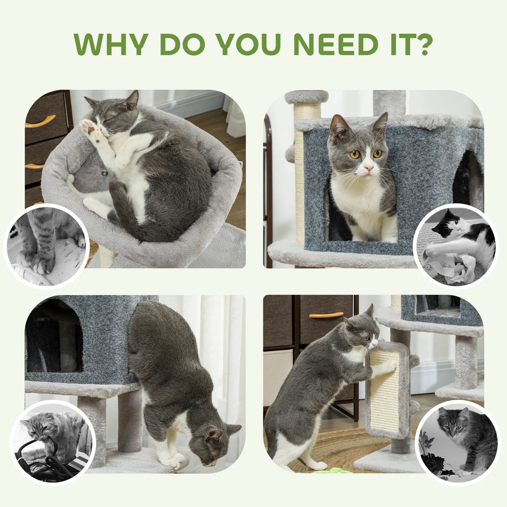 41 Inch Cat Tree with Scratching Posts Cat Bed Condo Grooming Brush Jumping