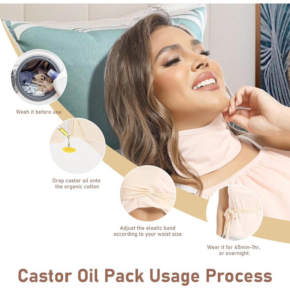 castor oil vest pack wrap in use lifestyle