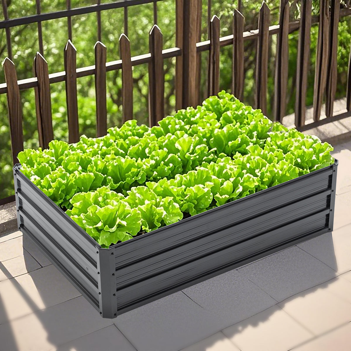 4x3x1ft Metal Raised Garden Bed Deep Root Outdoor Galvanized Planter Box Patio - Image 4