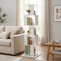 5-Tier White 360-Degree Rotating Bookshelf