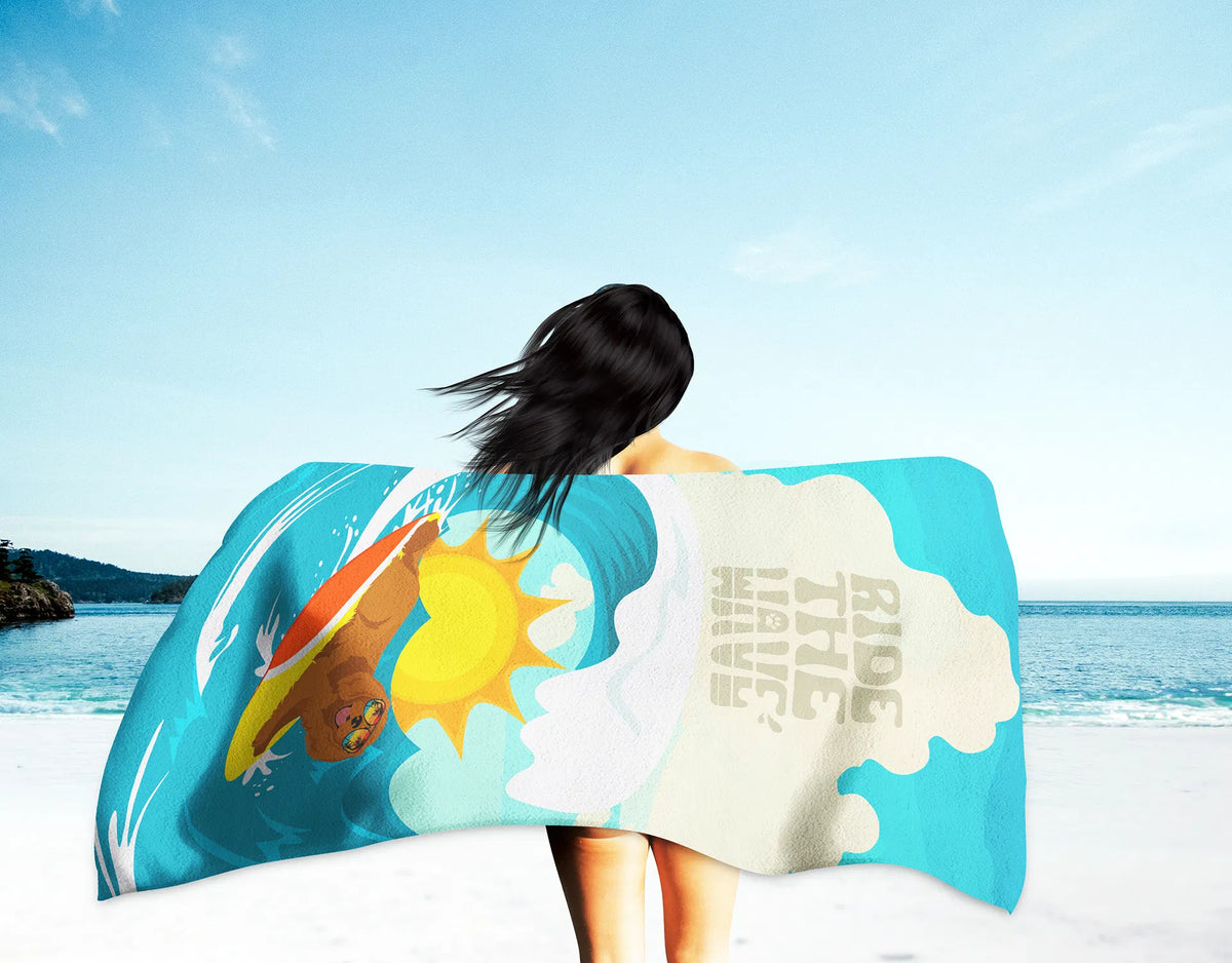 Surfer Dog Ruby Cavalier Spaniel Premium Beach Towel Oversized Blanket Pool - Image 5