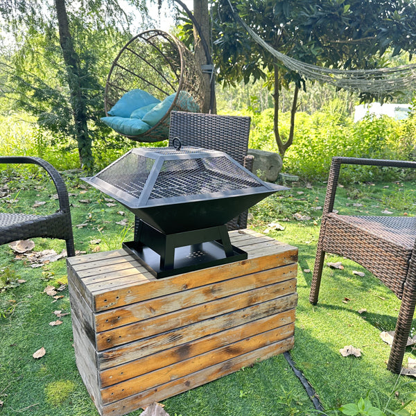 Modernisation Square BBQ Grill Outdoor Heater Garden Outdoor Fireplace Portable - Image 3
