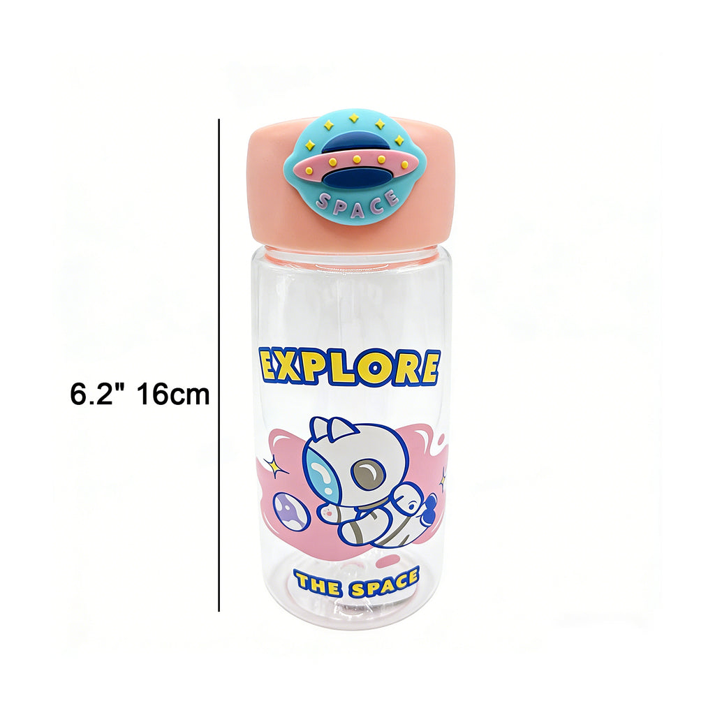 Astronaut Cat Plastic Bottle 400ml Pink