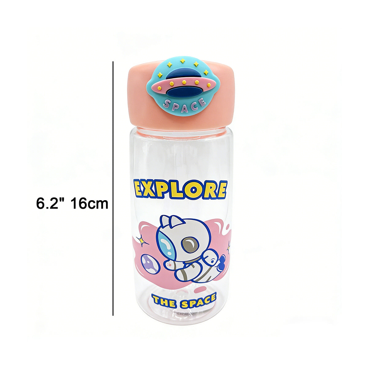 Astronaut Cat Plastic Bottle 400ml Pink