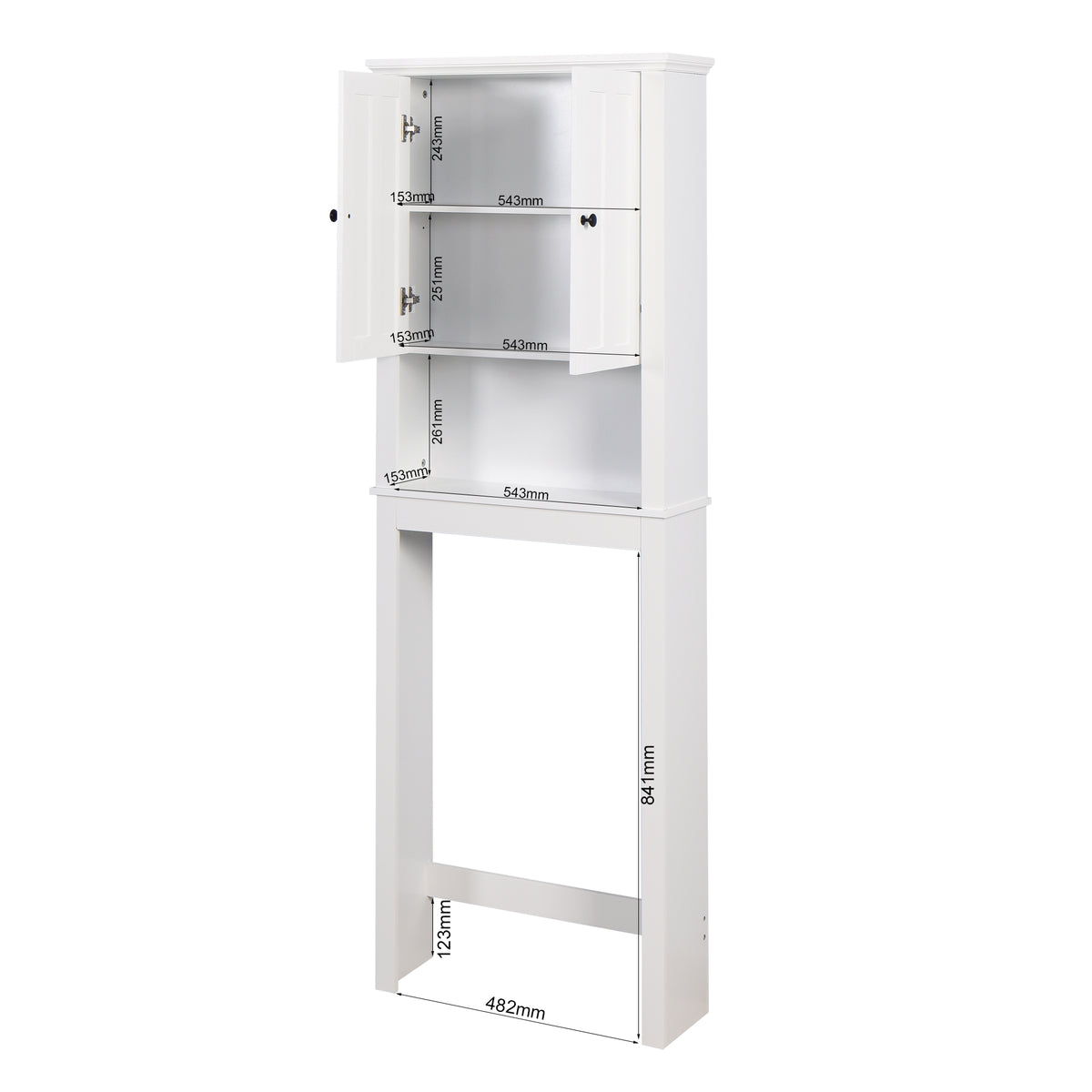 White Over-the-Toilet Bathroom Space Saver Cabinet