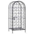 35 Bottle Wrought Iron Wine Rack Cabinet With Lock Black - Additional Product View 9