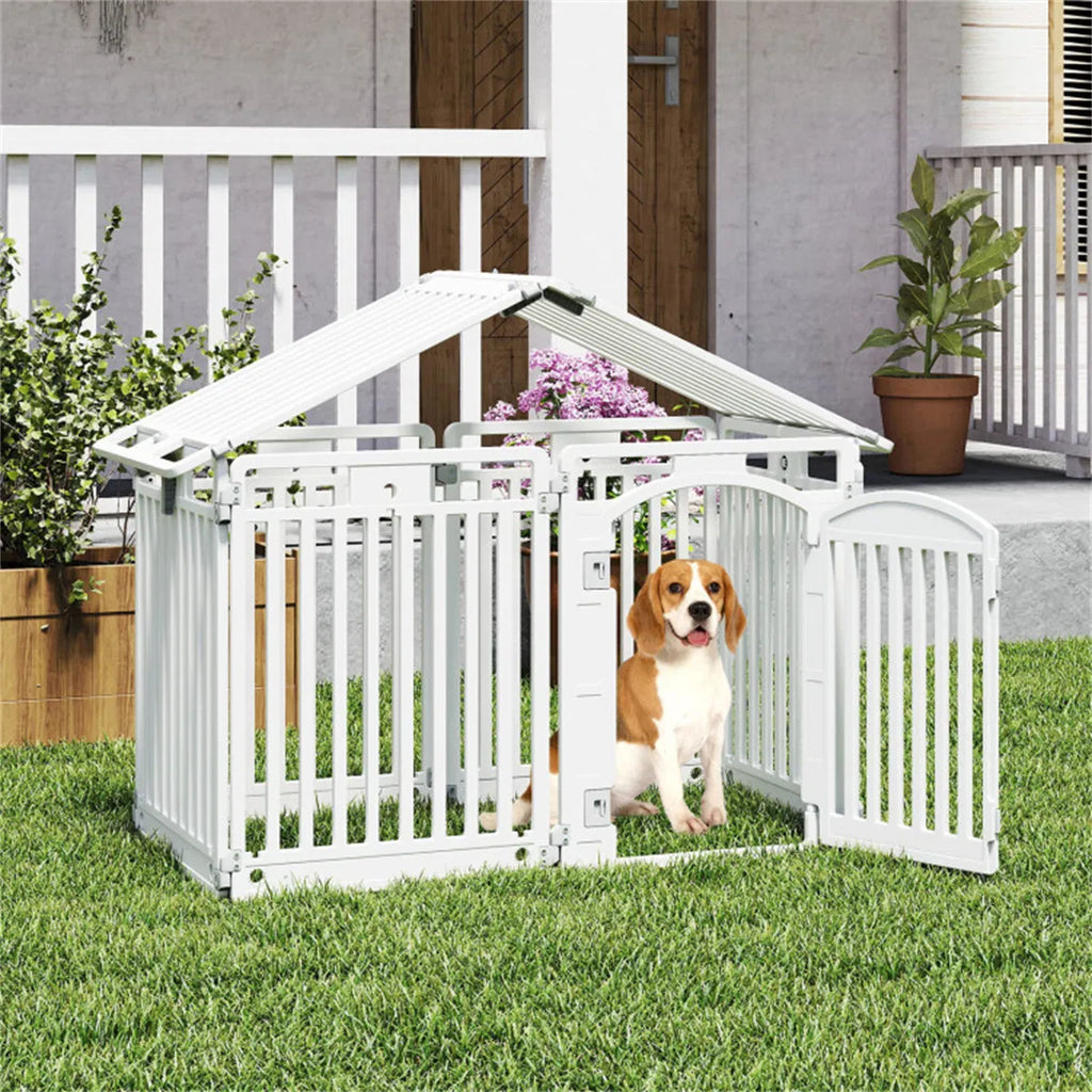 8 Panel HDPE Pet Fence (White) Multiple Configurations - Image 2