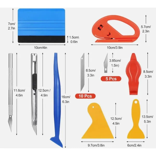 Pro Applicator Tool Kit Window Tint Film Car Wrapping Tools Includes Felt - Image 5