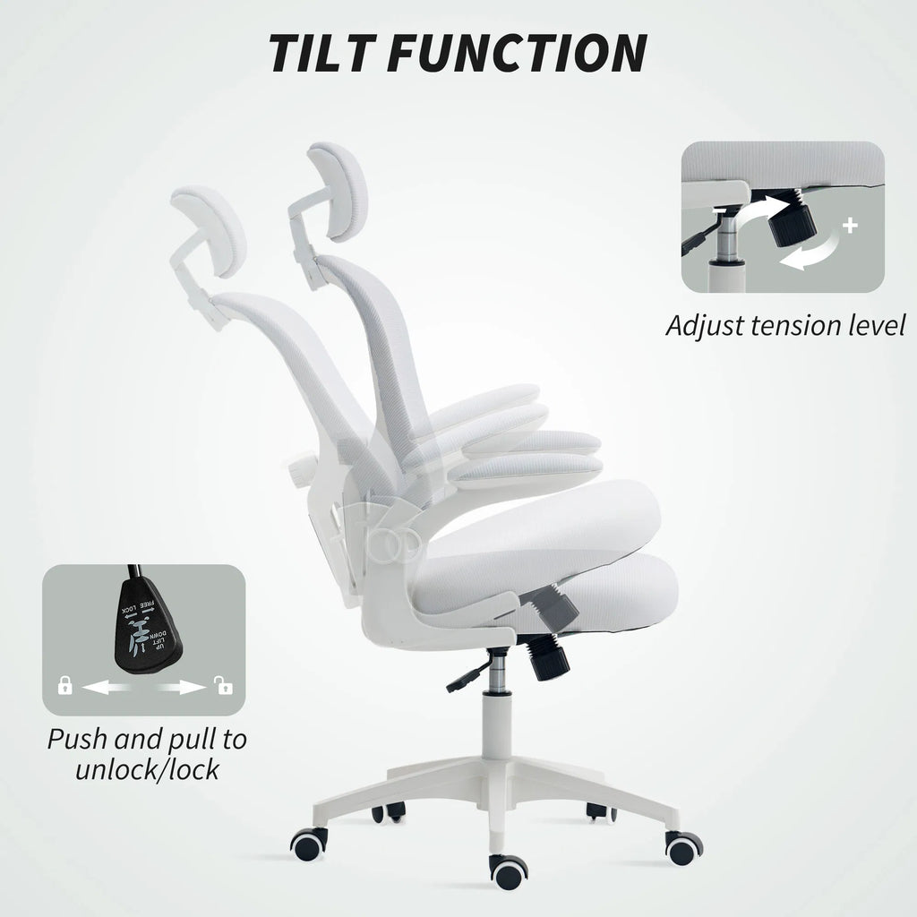 Office Chair Mesh Computer Desk Chair with Adjustable Headrest 4D Lumbar - Image 5