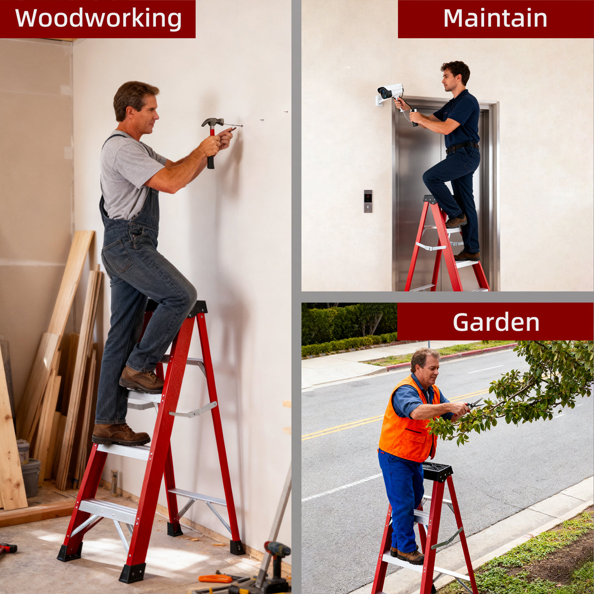 Fiberglass Insulating Ladder Folding Step Ladder For Safe Electrical Work - Image 2
