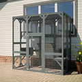Outdoor Cat House Wooden Catio Enclosure Cover Large Cage With Jump Platforms