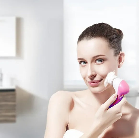 facial cleansing brush face spin packaging and components
