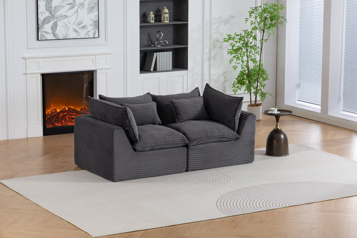 74.8" Width Cloud Couch Oversized Modular Sectional Sofa True Relax Comfy - Image 3