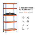Sturdy Storage Solution: Heavy Duty 5 Tier Adjustable Metal Shelf for Garage Workshop