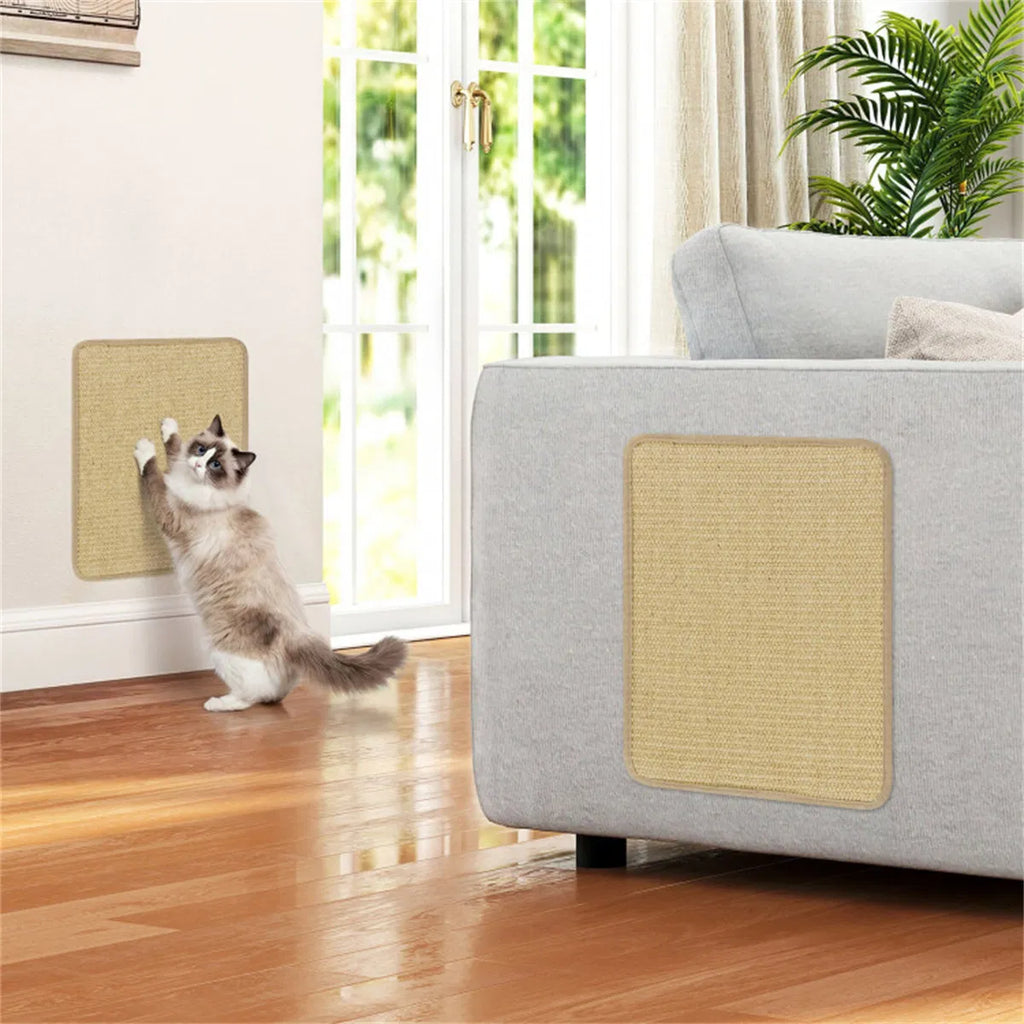 16 x 12 Inch Natural 6 Piece Cat Scratching Mats Sisal Material Anti Slip - Image 4