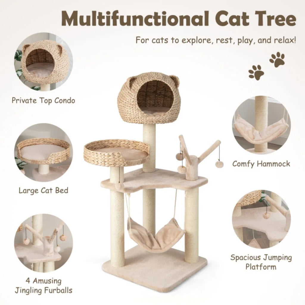 Five story cat tree with hammock