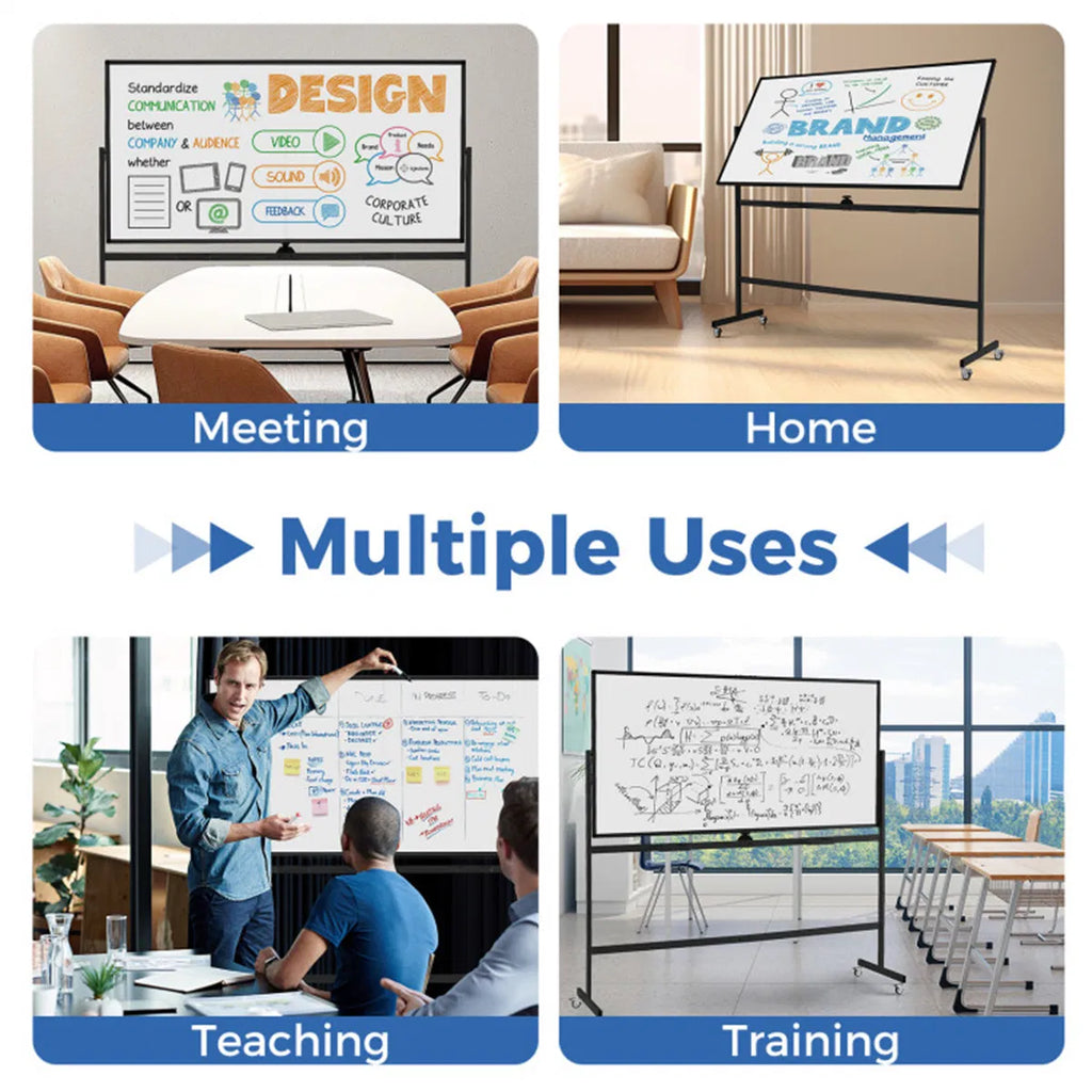 360° Rotating Double Sided Magnetic Whiteboard 182.88×91.44cm Writing Surface - Image 4