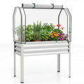 3 in 1 Metal Raised Garden Bed with Mini Greenhouse Cover Elevated Planter Box