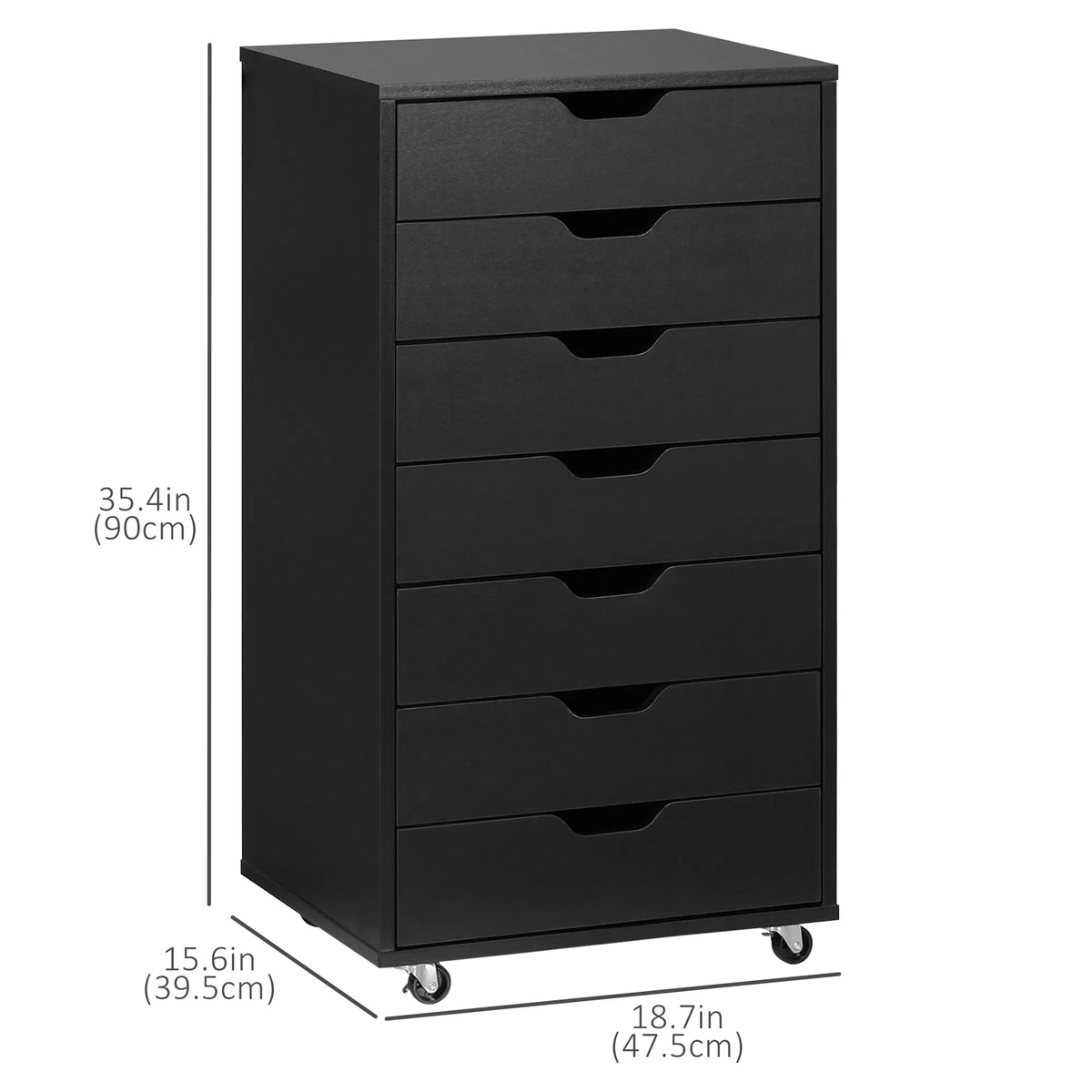 7 drawer Vertical File Cabinet for Home Office Storage Cabinet with Wheels - Image 4