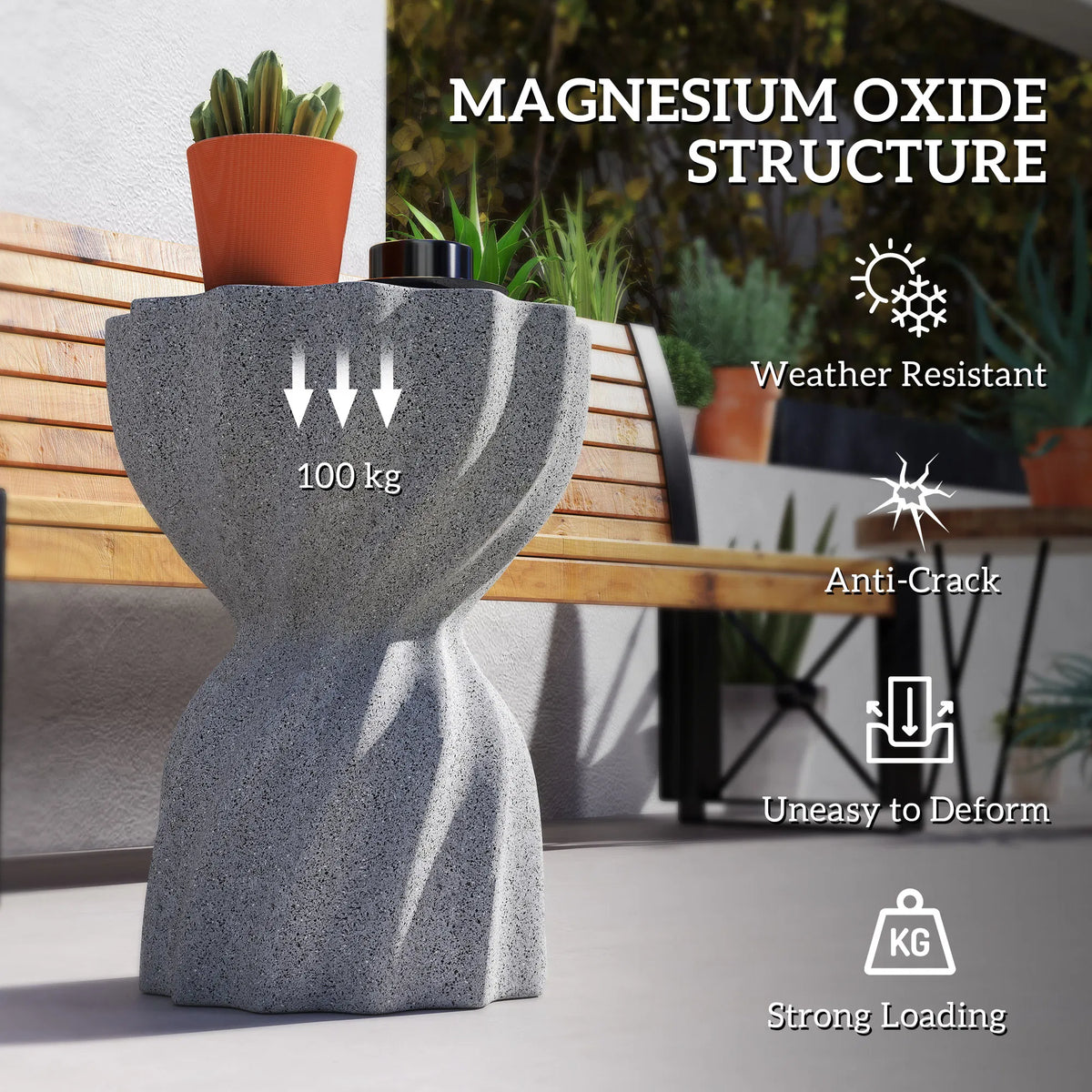 Spiral Decorative Garden Stool Flower Top Outdoor Stool Side Table Plant Stand - Image 5