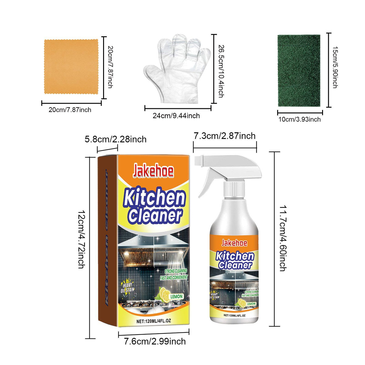 JAKEHOE Kitchen Grease Cleaning Kit 120 ml with Tools - Image 3