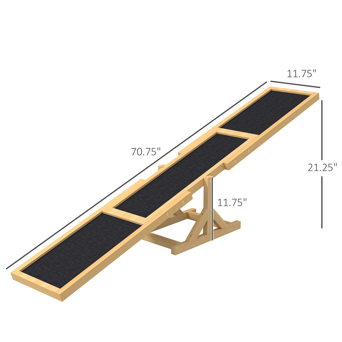 Wooden Dog Agility Seesaw for Training and Exercise Yellow - Image 3