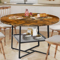 51in Round Dining Table For 4 6 Tiger Stripes Black Wooden Dining Room Table