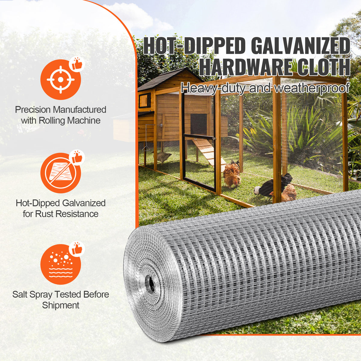 Hardware Cloth 1/2 Inch 36 Inch X 100 Ft 19 Gauge Chicken Wire Fence Hot Dip - Image 5