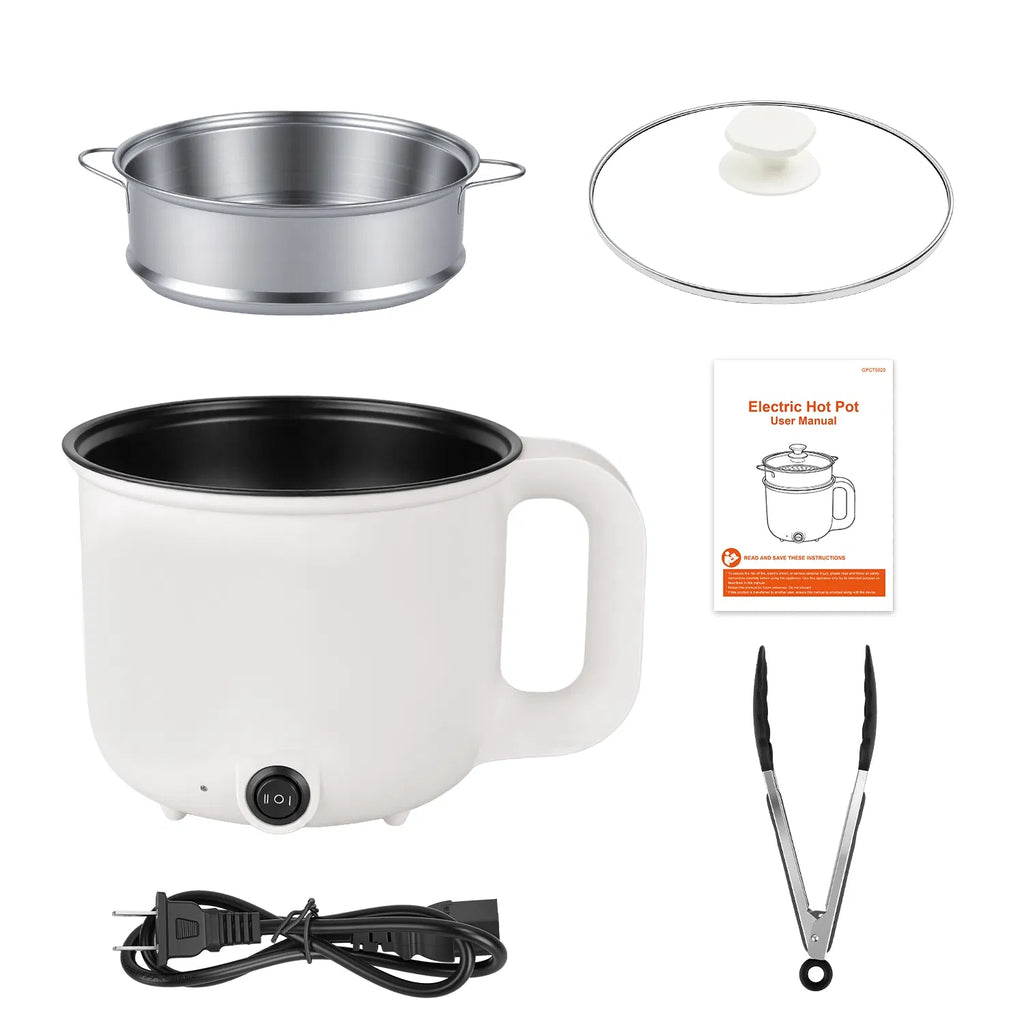 Electric Hot Pot with Steamer 1.8L Mini Portable Hot Pot with 300W 600W Dual - Image 4