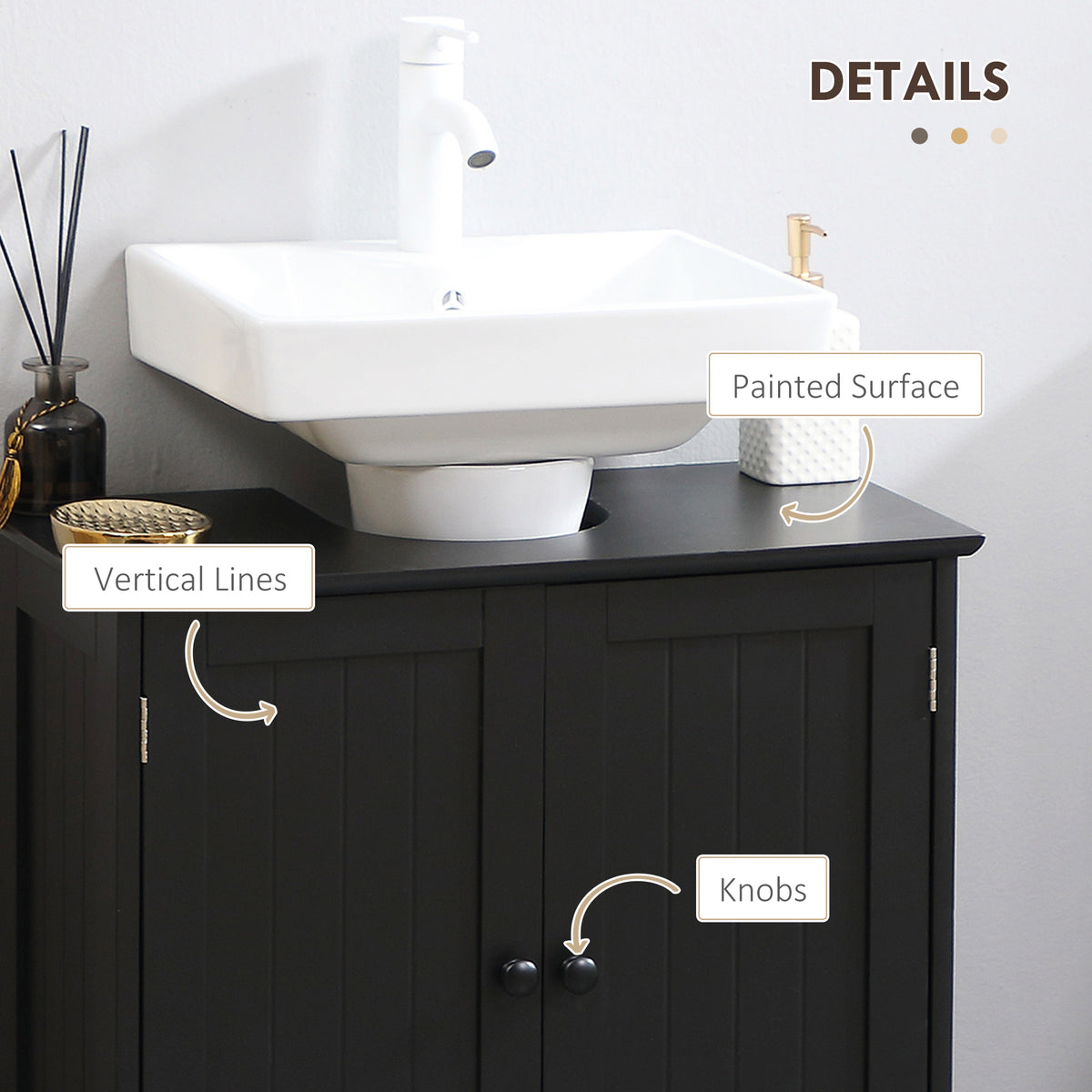 under sink bathroom cabinet pedestal dimensions and features