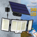 1 2 Pack Solar Lights Outdoor 348 LED Motion Sensor Lights With Remote Control
