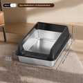 Thickened stainless steel open cat litter box anti sticking and odorless