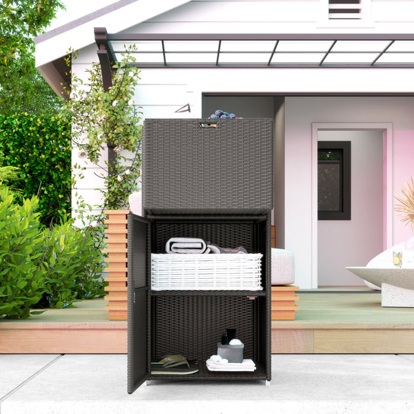 Outdoor Towel Rack Storage Cabinets Lockers Rolling Wardrobe - Image 2