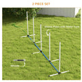 2PCs Dog Agility Kit with Weave Poles Spray Water Tube Whistle Carry Bag White