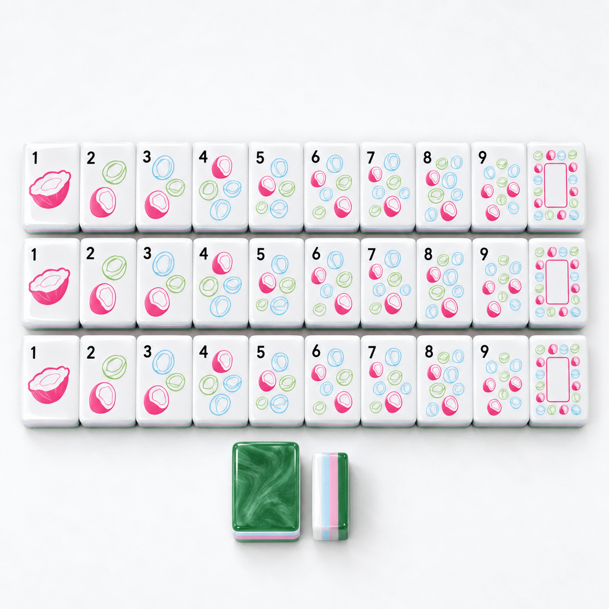 Jade Beauty Acrylic Mahjong Set Coastal Inspired American Tiles 160 Tile Game - Image 2