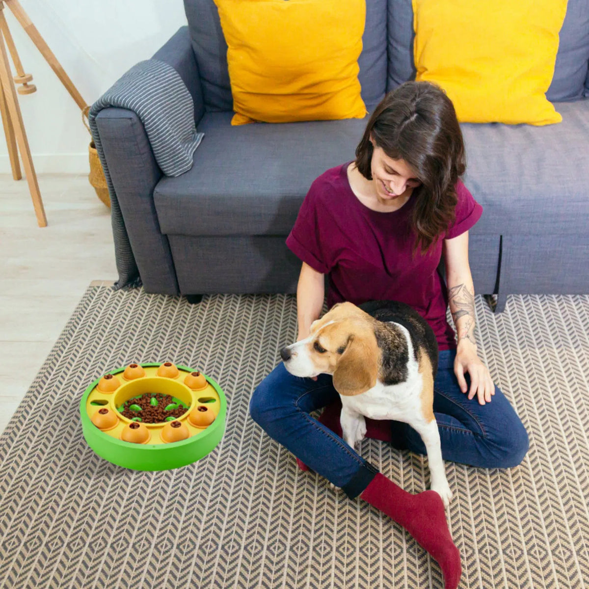 Dog Puzzle Food Feeder Slow Feeding Bowl Interactive Toy Dog Treat Dispensing Toy - Image 3