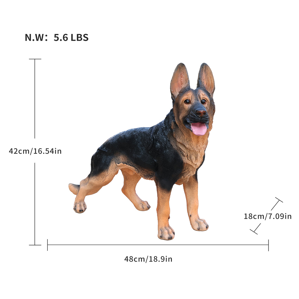 Outdoor German shepherd Dog Statue Greeter Garden Decor Cute Puppy Sculpture - Image 4