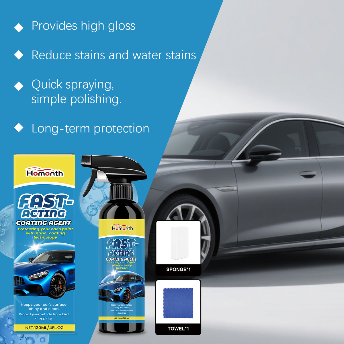 Car Coating Spray Kit Paint Mirror Protection Restoration Sealant Set - Image 4