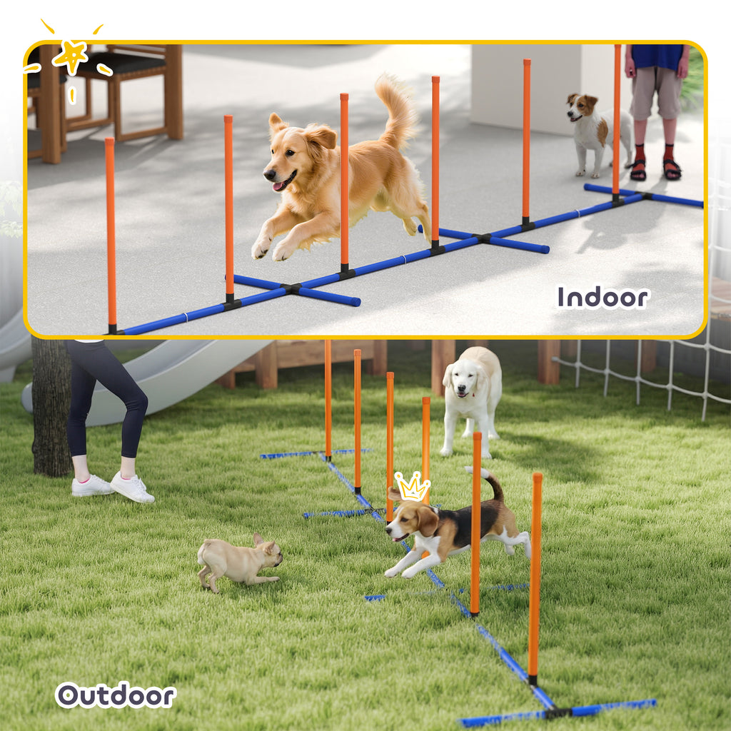 Dog Agility Training Equipment Adjustable Poles for Dog Agility Course with Carry Bag - Image 3