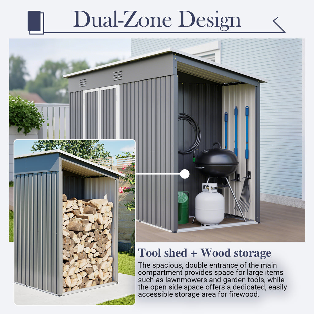 10 X4 Outdoor Metal Storage Shed For Garden Tools Lockable Door With Floor Frame - Image 4