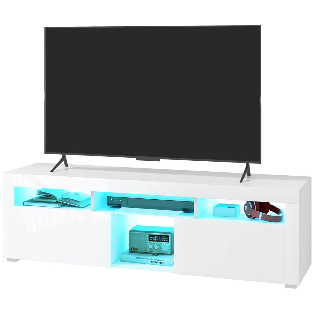 Modern TV Stand with Storage and LED Lights for TVs up to 55" TV Cabinet with - Image 4