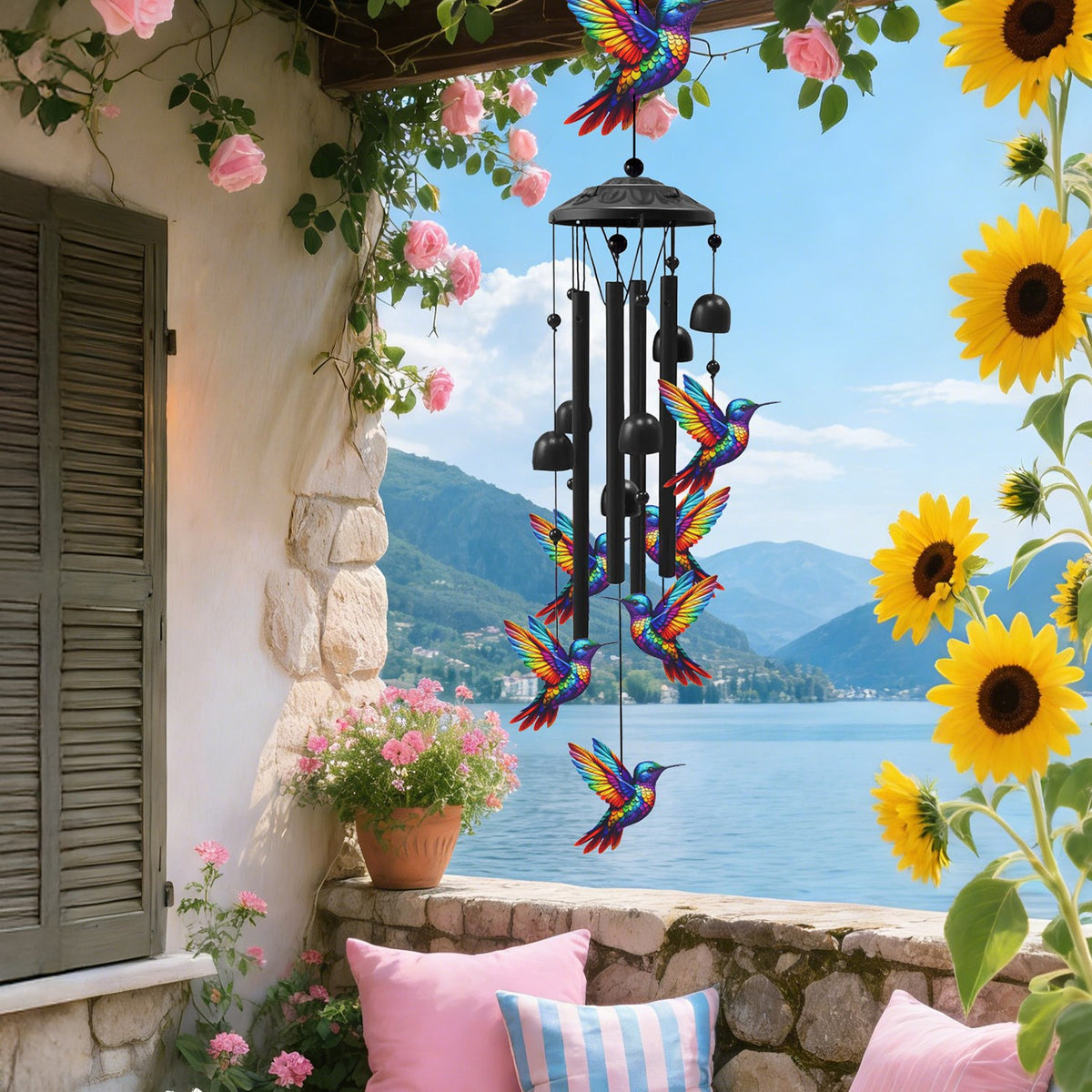 1Pc Butterfly Wind Chimes For Outside Metal Wind Chimes With Aluminum Tubes - Image 2